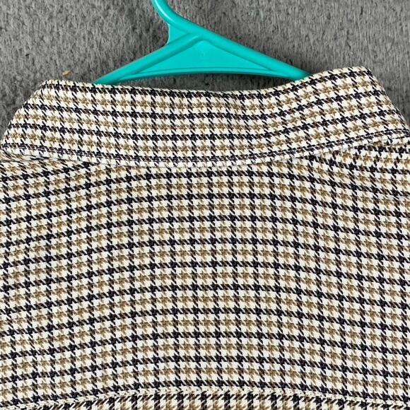 Johnston & Murphy Button Down Shirt Men's Large Brown Houndstooth Preppy Office - Picture 11 of 11